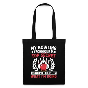my Bowling Technique Bowling Design - Stoffbeutel - Schwarz - Vorne