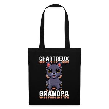 Chartreux Grandpa Carthusian Cat Gift - Tote Bag - black - Front