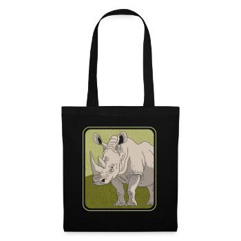 Rhinocéros Rhinocéros | Cadeau Rhino - Sac en tissu - noir - Devant
