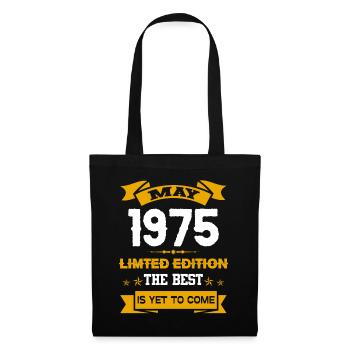 Mai 1975 Geburtstagsgeschenk - Stoffbeutel - Schwarz - Vorne