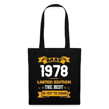 Mai 1978 Geburtstagsgeschenk - Stoffbeutel - Schwarz - Vorne