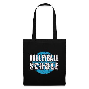 Volleyball Statt Schule Volleyballer Geschenkidee - Stoffbeutel - Schwarz - Vorne