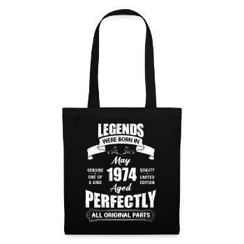 Legends Were Born In May 1974 Birthday - Stoffbeutel - Schwarz - Vorne