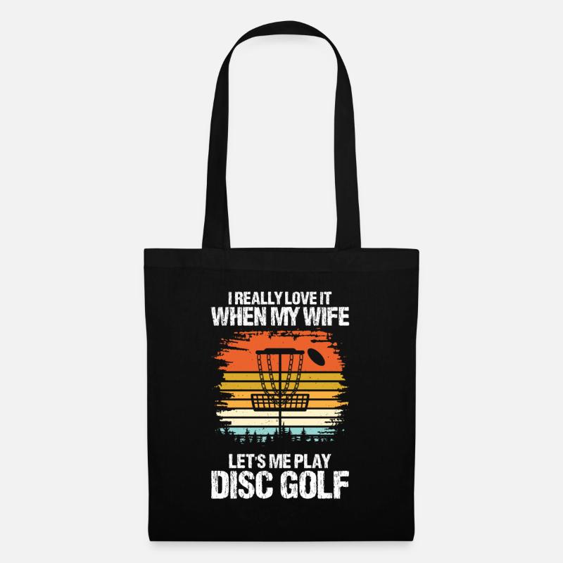 Let me play Discgolf - Stoffbeutel - Schwarz