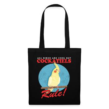 Nymphensittiche Vogelbesitzer Vogel Geschenk - Stoffbeutel - Schwarz - Vorne