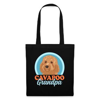 Cavapoo Grandpa Hundebesitzer Cavoodle Geschenk - Stoffbeutel - Schwarz - Vorne