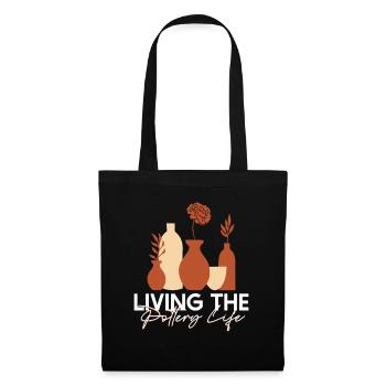 Vivre la vie de poterie - and - Sac en tissu - noir - Devant