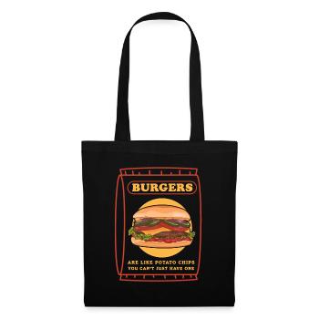 hamburger burger fast-food fast-food cadeau de restauration rapide - Sac en tissu - noir - Devant