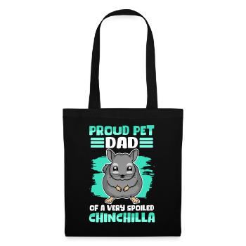 Chinchilla Dad Besitzer Chinchillas Geschenk - Stoffbeutel - Schwarz - Vorne