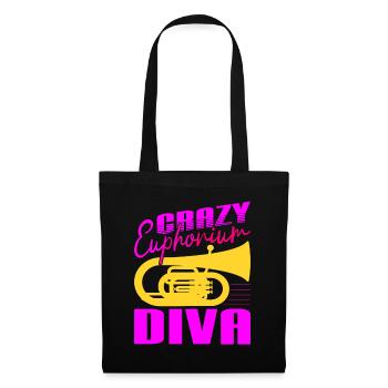 Crazy Euphorium Diva Baritone Player Gifts - Tote Bag - black - Front