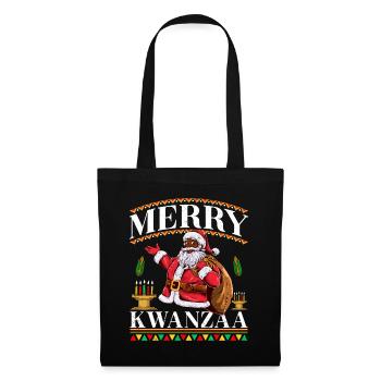 Merry Kwanzza - Stoffbeutel - Schwarz - Vorne