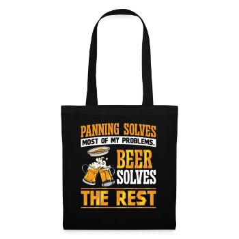 Le panoramique résout la plupart de mes problèmes Bière - Sac en tissu - noir - Devant