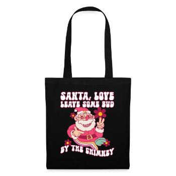 Père Noël, Love Leave Some Bud By The Chimney - Hippie - Sac en tissu - noir - Devant
