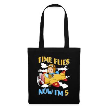 Now i'm 5 - Stoffbeutel - Schwarz - Vorne