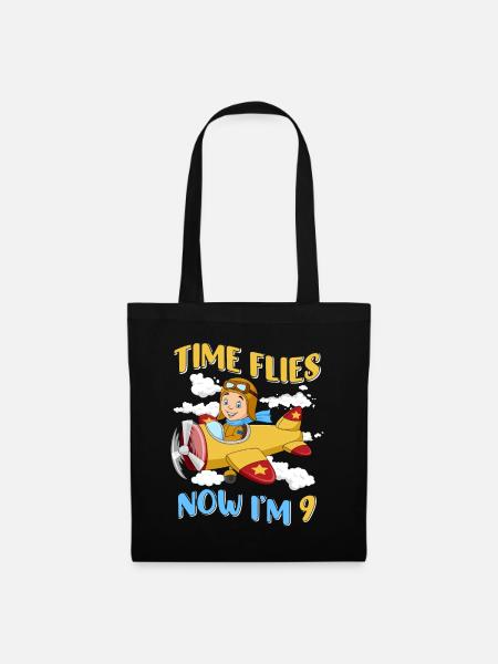 Now i'm 9 - Stoffbeutel - Schwarz