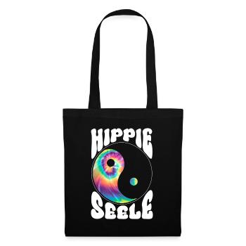 Hippie Seele - Hippie Kostüm 70er - Stoffbeutel - Schwarz - Vorne