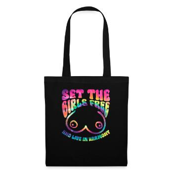 Hippie Costume Tie Dye No Bra - Tote Bag - black - Front
