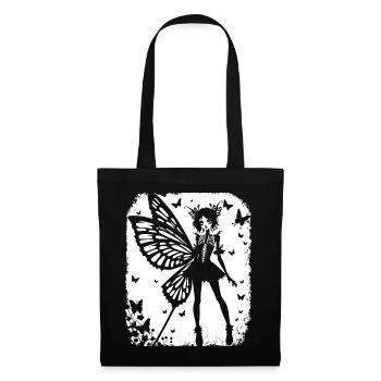Fairycore Aesthetics Skeleton Fairy Goth Gothic G - Tote Bag - black - Front