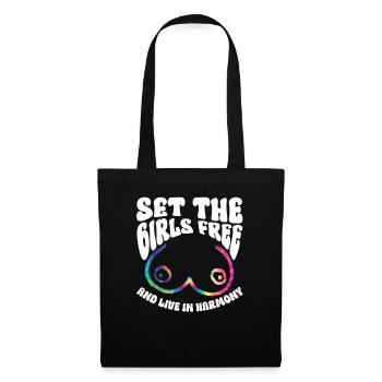 Hippie Costume Tie Dye No Bra - Tote Bag - black - Front