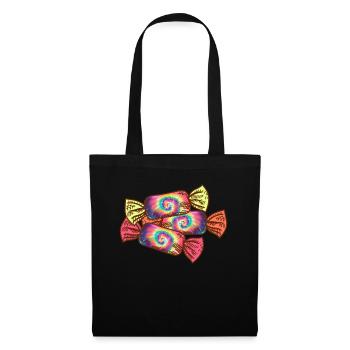 Bonbons à colorier cravate - Hippie Halloween - Sac en tissu - noir - Devant