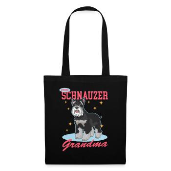 Zwergschnauzer Grandma Schnauzer Hund Geschenk - Stoffbeutel - Schwarz - Vorne