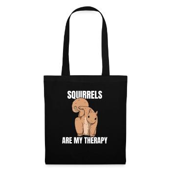 Squirrels Are My Therapy Squirrel Lover - Tote Bag - black - Front
