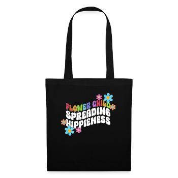 Blumenkind, das Hippieness verbreitet - Hippie - Stoffbeutel - Schwarz - Vorne