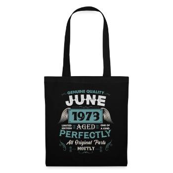 Juni 1973 Vintage Geburtstag Geschenk - Stoffbeutel - Schwarz - Vorne