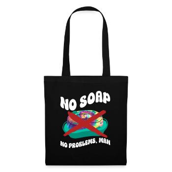 Pas de problèmes sans savon, homme - teinture de cravate hippie - Sac en tissu - noir - Devant
