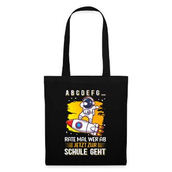 Einschulung Schulanfang Schule Schulkind Geschenk - Stoffbeutel - Schwarz - Vorne
