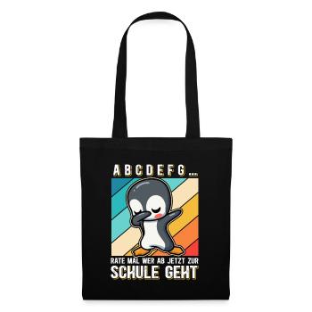 Einschulung Schule Schulanfang Schulkind Geschenk - Stoffbeutel - Schwarz - Vorne