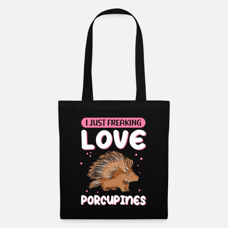 Stachelschwein | Stachelschweine Geschenk - Stoffbeutel - Schwarz