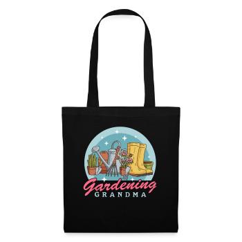 Jardin, Jardinier, Jardinage, Grand-mère, Cadeau - Sac en tissu - noir - Devant