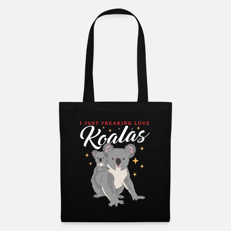 Koala Koalas Koalabär Koalabären Geschenk - Stoffbeutel - Schwarz
