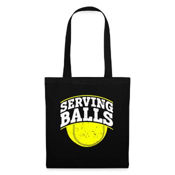 Balles de service - Tennis amusant - Sac en tissu - noir - Devant