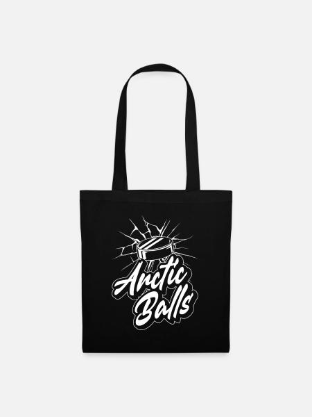 Arctic Balls - Lustiges Eishockey - Stoffbeutel - Schwarz