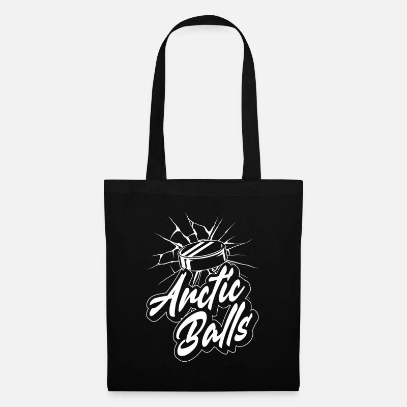 Arctic Balls - Lustiges Eishockey - Stoffbeutel - Schwarz