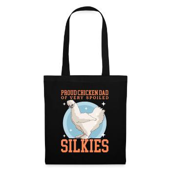 Silk Chicken Dad Silkie Chicken Silk Chickens Cadeau - Sac en tissu - noir - Devant