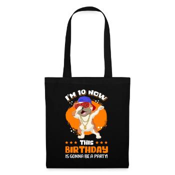 10. Geburtstag Geschenkidee 10 Jahre alt Geschenk - Stoffbeutel - Schwarz - Vorne