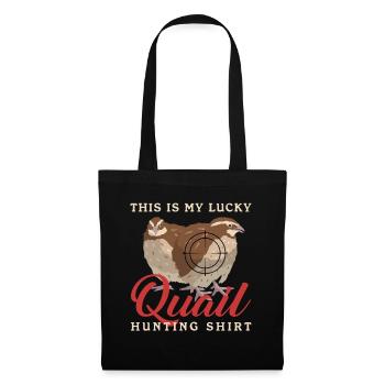 Chasse, Chasse à la caille, Caille, Chasseur, Caille, Cadeau - Sac en tissu - noir - Devant