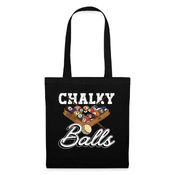 Chalky Balls - Lustig Billard - Stoffbeutel - Schwarz - Vorne
