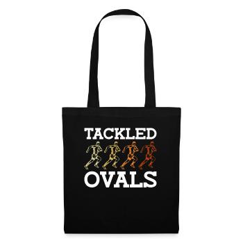 Tackled Ovals - Funny Rugby - Tote Bag - black - Front