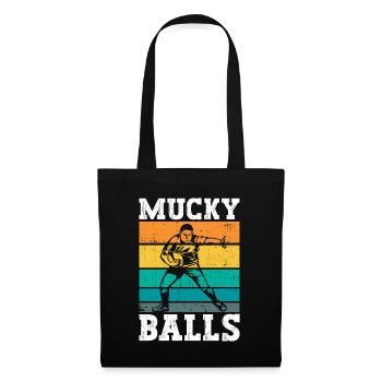 Mucky Balls - Drôle de rugby - Sac en tissu - noir - Devant