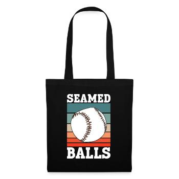 Gesäumte Bälle - Lustiger Baseball - Stoffbeutel - Schwarz - Vorne