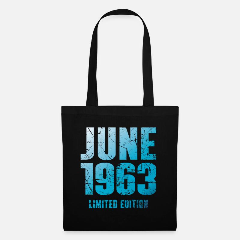 Juni 1963 Limited Edition Geburtstag Geschenk - Stoffbeutel - Schwarz