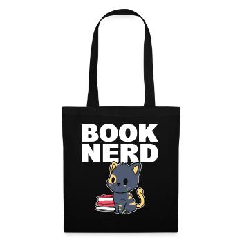 Book Nerd Begeisterter Leser - Stoffbeutel - Schwarz - Vorne