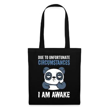 En raison de circonstances malheureuses, je suis éveillé Panda - Sac en tissu - noir - Devant