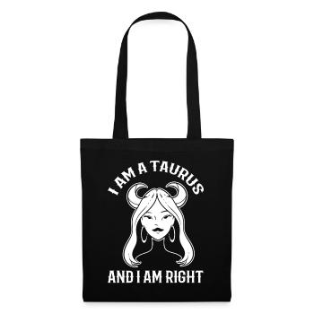 Taureau signe signe diseuse de bonne aventure - Sac en tissu - noir - Devant