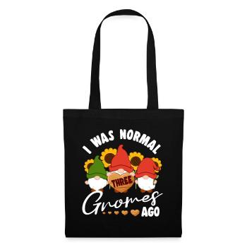 J’étais normal il y a trois gnomes elfe gnome de jardin - Sac en tissu - noir - Devant