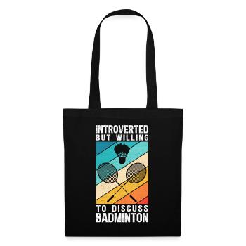 Badminton Badminton Player Badminton Cadeau - Sac en tissu - noir - Devant